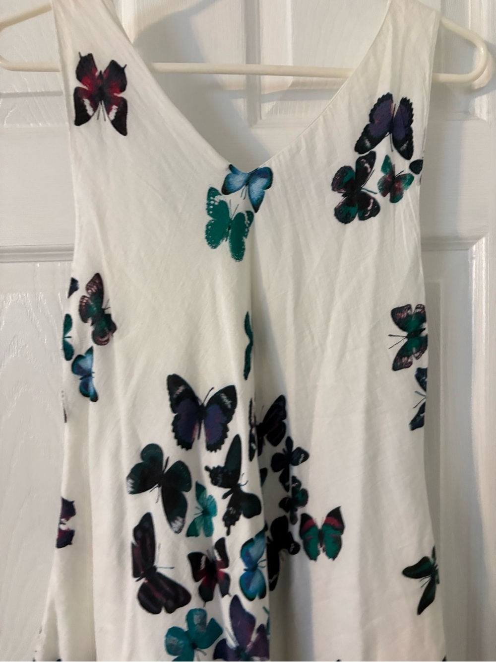 Butterfly Print Handkerchief Hem Swing Dress - Picture 2 of 6